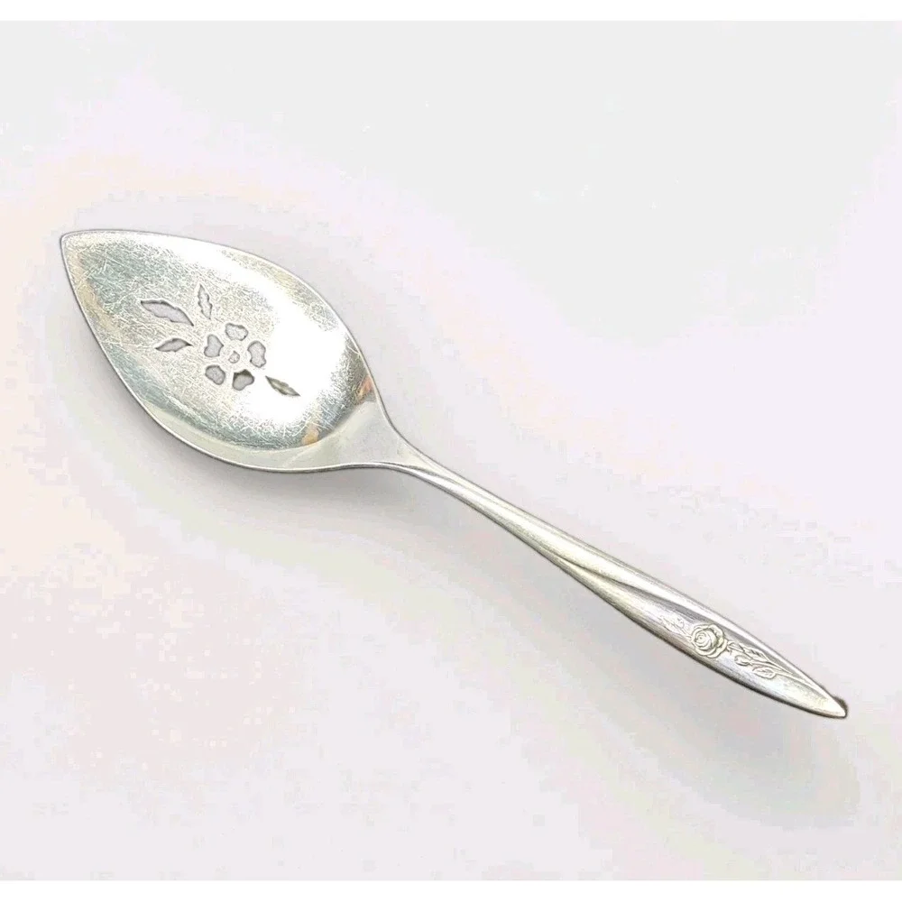 Onieda Community Silver Plate Pie Server Morning Rose Vintage